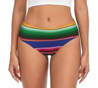 JBYJBX Calzoncillos de mujer con estampado de rayas mexicanas coloridas, tallas XS-4XL, bikini para mujer, bragas de cobertura completa sin costuras, Negro -, X-Large