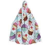 JBYJBX Capa con capucha para hombre y mujer, diseño de magdalenas, cosplay, carnaval, fiesta, mascarada, interior y exterior