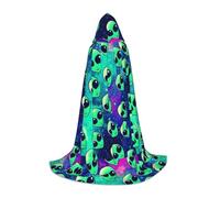 JBYJBX Capa con capucha unisex con estampado de alienígenas verdes, disfraz de Halloween, cosplay, Navidad, carnaval, fiesta