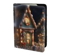 JBYJBX Christmas Village House 4 - Pasaporte impreso de 5.5 pulgadas, billetera ligera para hombres y mujeres, negocios, viajes de ocio, Black, Talla única