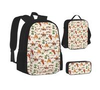 JBYJBX Cowboy Ride Horse Print Bookbag Lunch Bag Pencil Case 3 in 1 Mochilas Set Mochila, Negro, Talla Única, Negro, Talla Única, Black, Talla única