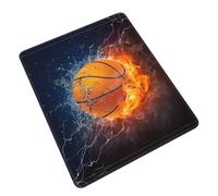JBYJBX Durable Baloncesto en fuego y llama de agua salpicaduras de goma impresión soporte de muñeca impermeable antideslizante goma escritorio pad oficina mouse pad