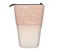 JBYJBX Estuche de lápices con estampado de medusas colorido organizador de estuche telescópico versátil, bolsa de almacenamiento de suministros de oficina, Brillo falso oro rosa, One Size