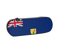 JBYJBX Estuche de piel versátil con estampado de la bandera de las Islas Turcas y Caicos, estuche compacto de cuero para mujeres y hombres