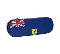 JBYJBX Estuche de piel versátil con estampado de la bandera de las Islas Turcas y Caicos, estuche compacto de cuero para mujeres y hombres, Black, Talla única