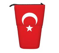 JBYJBX Estuche organizador telescópico multiusos con estampado de bandera de Turquía, bolsa de almacenamiento de artículos de papelería, Black, Talla única