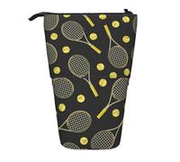 JBYJBX Estuche organizador telescópico multiusos con raquetas de tenis y pelotas de tenis, bolsa de almacenamiento de papelería, color negro, talla única, Black, Talla única