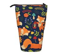 JBYJBX Estuche para lápices con estampado de pepperoni de pizza 3D, organizador multifuncional para lápices, organizador de papelería, bolsa de almacenamiento, Flor de zorro animal lindo, One Size