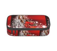 JBYJBX Estuche para lápices con estampado mágico de Navidad, bolsa de almacenamiento para lápices, estuche para cosméticos para adultos, Black, Talla única