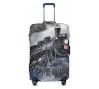 JBYJBX Funda protectora de equipaje con diseño de nubes de tren de vapor, lavable, elástica, a la moda, Negro, Large