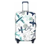 JBYJBX Funda protectora de equipaje con estampado de avión, lavable, elástica, a la moda, para equipo de viaje, Negro, X-Large
