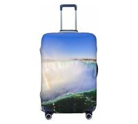 JBYJBX Funda protectora de equipaje con estampado de cascada y arco iris, lavable, elástica, a la moda, para equipo de viaje, Negro, X-Large