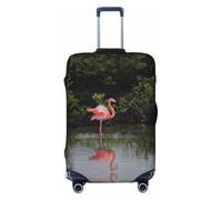 JBYJBX Funda protectora de equipaje con estampado de dos flamencos, lavable, elástica, a la moda, para equipo de viaje, Negro, Large