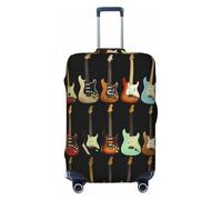 JBYJBX Funda protectora de equipaje con estampado de guitarra artística, lavable, elástica, a la moda, Negro, Medium