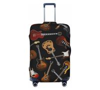 JBYJBX Funda protectora de equipaje con estampado de guitarras, lavable, elástica, a la moda, Negro, Large