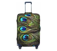 JBYJBX Funda protectora de equipaje con estampado de pavo real fresco, lavable, elástica, a la moda, para equipo de viaje, Negro, Small