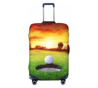 JBYJBX Funda protectora de equipaje con estampado de pelota de golf deportiva, diseño de árbol de puesta de sol, lavable, elástica, a la moda, para equipo de viaje, Negro, Medium