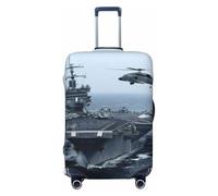 JBYJBX Funda protectora de equipaje con estampado de portaaviones, lavable, elástica, a la moda, para equipo de viaje, Negro, Small