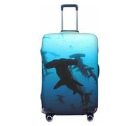 JBYJBX Funda protectora de equipaje con estampado de tiburones martillo, lavable, elástica, a la moda, Negro, Medium