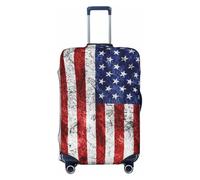 JBYJBX Funda protectora de maleta con estampado de bandera americana, diseño de la independencia del 4 de julio, lavable, elástica, a la moda, NEGRO, X-Large
