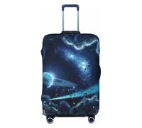 JBYJBX Funda protectora para maleta, diseño de estrellas y planetas, lavable, elástica, a la moda, para viajes, Negro, Large