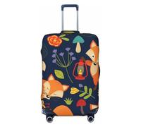 JBYJBX Funda protectora para maleta, lavable, elástica, con estampado de flores, zorro, animales, a la moda, para equipo de viaje, Negro, X-Large