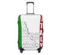 JBYJBX Funda protectora para maleta, lavable, elástica, moderna, con estampado de bandera italiana, diseño de coliseo romano, NEGRO, Medium