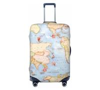 JBYJBX Funda protectora para maleta, lavable, elástica, moderna, con estampado de mapas, del mundo, Negro, Small