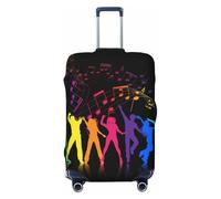JBYJBX Funda protectora para maleta, lavable, elástica, moderna, con estampado de música, NEGRO, Medium