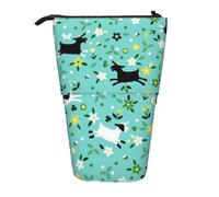 JBYJBX Goat Frolic - Estuche organizador telescópico multiusos para lápices, bolsa de almacenamiento de papelería, color negro, talla única, Black, Talla única