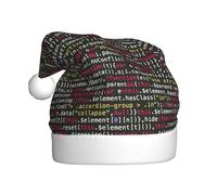 JBYJBX Gorro de Navidad con diseño de código de programación programador, para fiesta, Navidad, festividades, adultos, unisex, decoración temática de Papá Noel
