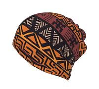 JBYJBX Gorros para adultos de tela de barro africano con estampado tribal, gorros elásticos antideslizantes para dormir, Paño de barro africano tribal, talla única