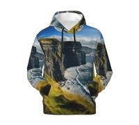 JBYJBX Ireland Outdoors County Clare The Cliffs - Sudadera ligera con capucha y bolsillo para hombre, para primavera, otoño e invierno, Negro, XL