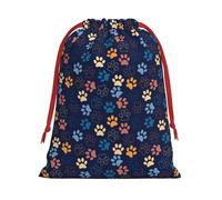 JBYJBX Lindas bolsas multiusos con cordón para regalo, con estampado de huellas de perro, almacenamiento diario, artículos esenciales de viaje