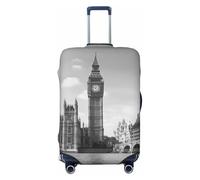 JBYJBX London Print - Funda protectora para maleta, lavable, elástica, a la moda, NEGRO, X-Large