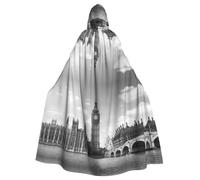 JBYJBX Londres Print Halloween Cosplay Festival Medieval Unisex Capa de longitud completa con sombrero con capucha