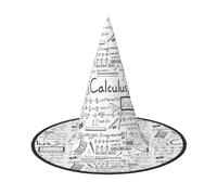 Jbyjbx Matemáticas Geek Geek Calculus Print Carnaval Halloween Sombrero de Bruja Fiesta Temática Sombrero Cosplay Mascarada Decoración de vacaciones