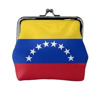Jbyjbx Monedero compacto con estampado de bandera de Venezuela, bonita cartera pequeña con cierre de beso para uso diario y regalos