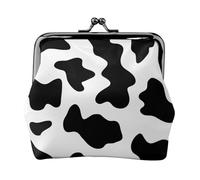 Jbyjbx Monedero compacto con estampado de vaca en blanco y negro, bonita cartera pequeña con cierre de beso para uso diario y regalos