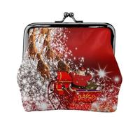 Jbyjbx Monedero compacto con estampado mágico de Navidad, bonita cartera pequeña con cierre de beso para uso diario y regalos