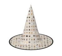 Jbyjbx Sombrero de bruja con estampado de raza de perro, para carnaval, Halloween, fiestas temáticas, cosplay, mascarada, decoración navideña