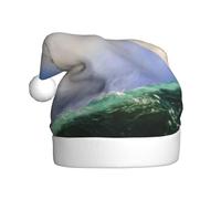 JBYJBX Sombrero de Navidad con estampado de cascada y arco iris, para fiesta, Navidad, festividades, adultos, unisex, decoración temática de Papá Noel
