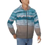 JBYJBX Sudadera con capucha para hombre, con estampado de arena marina transparente, para invierno, elegante, disponible en todas las estaciones y ocasiones, Negro, S