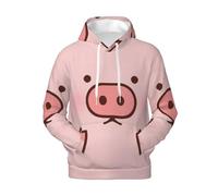 JBYJBX Sudadera con capucha para hombre, con estampado de cerdo, para invierno, otoño, primavera, gimnasio, trabajo, al aire libre, viajes, uso casual, blanco, 3XL