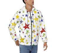 JBYJBX Sudadera con capucha para hombre con estampado de estrellas orientales, para invierno, elegante, disponible en todas las estaciones y ocasiones, Negro, XXL