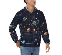 JBYJBX Sudadera con capucha para hombre, diseño de mapa de constelaciones de estrellas, elegante, disponible en todas las estaciones y ocasiones, Negro, XL