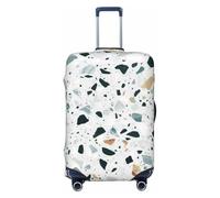 JBYJBX Terrazzo - Funda protectora de equipaje con estampado de mármol pastel, lavable, elástica, a la moda, Negro, Small