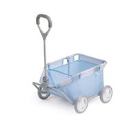 JC Toys- Cesta de Almacenamiento de Juguetes con Ruedas, fácil de Transportar, Bolsa de Rejilla, Funda Acolchada, colección Royal, Azul y Floral, diseñado por Berenguer, + 3 años