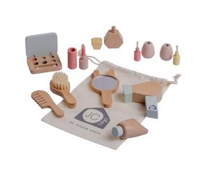 JC Toys- Juego de Maquillaje Infantil, 10 Piezas, Set de Madera, Accesorios de Maquillaje para Las niñas, Juegos de simulación, Incluye Bolsa para Guardar, Ideal para Regalar, + 3 años