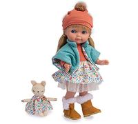 JC Toys- Muñeca Chloe de Nature Collection Mide 38 cm, de Vinilo Suave, Ropa Floral, Conejito de Peluche, niña, diseñada en España por Berenguer, +3 años